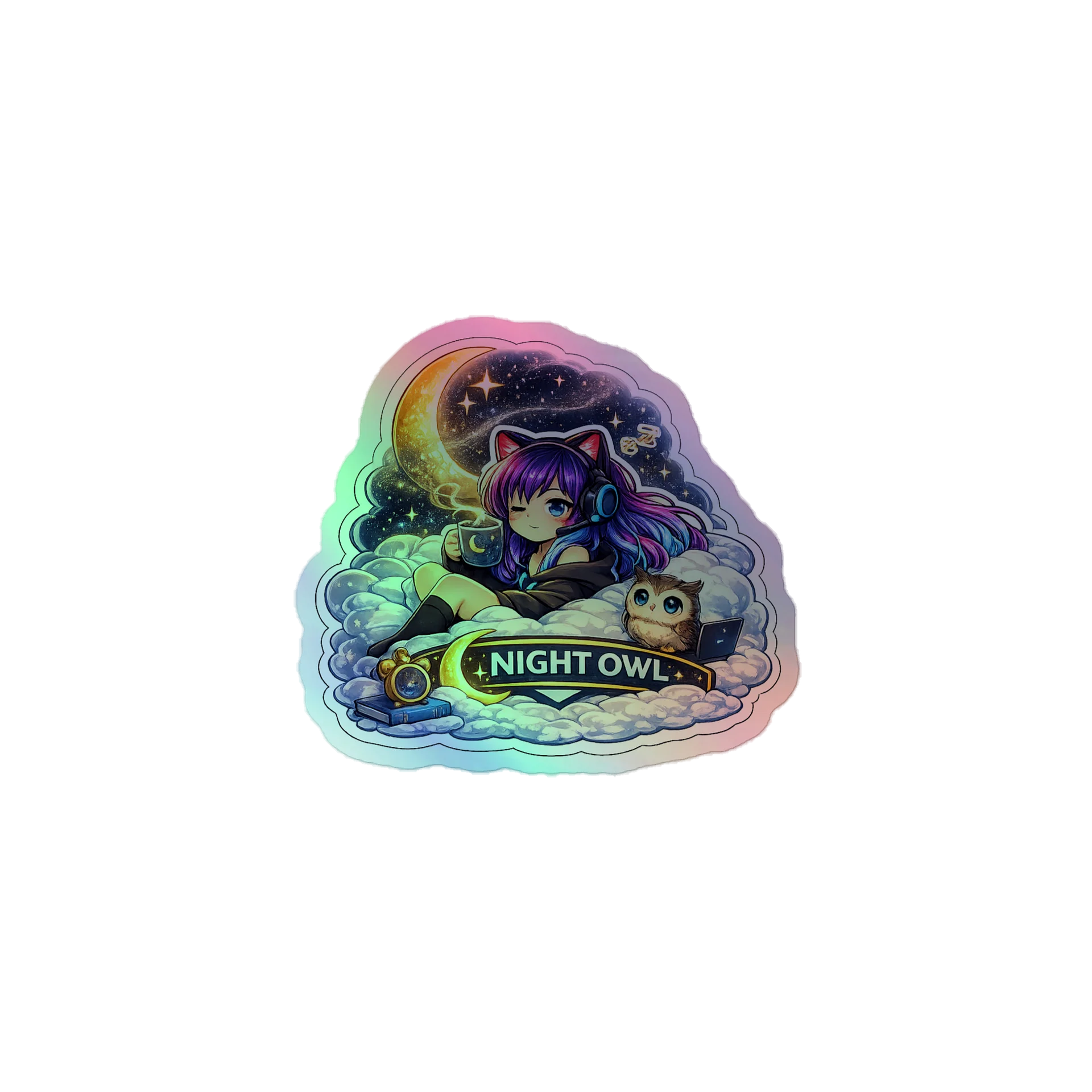 • AKC // Callie Sticker NIGHT OWL | Holographic | Callie Emote Badge Series product image (1)