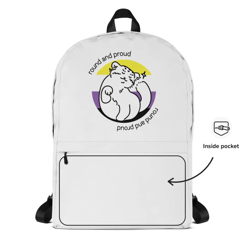 Round and Proud Manul Nonbinary Version - Backpack product image (2)