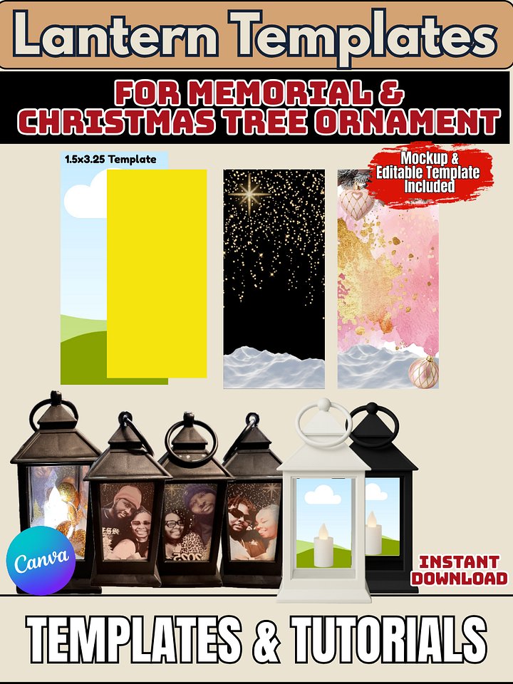 VIP Members - DT Editable Canva Mini Template - for Memorial and Christmas Tree Ornaments product image (1)