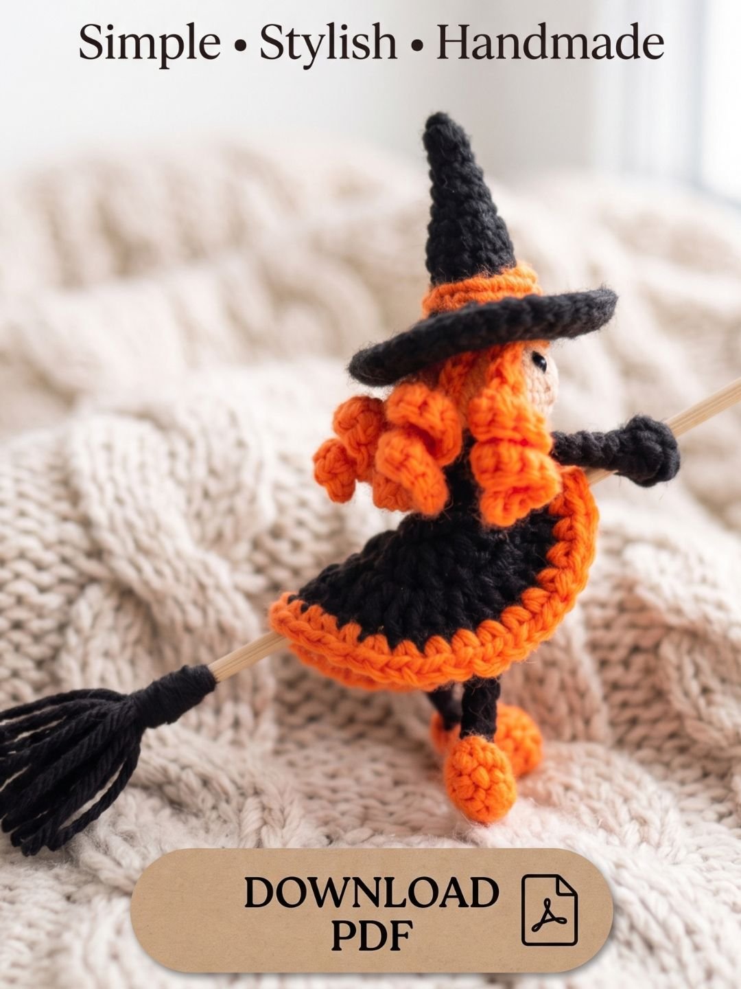 Halloween Witch Crochet Pattern PDF | Amigurumi + Video Tutorial product image (5)