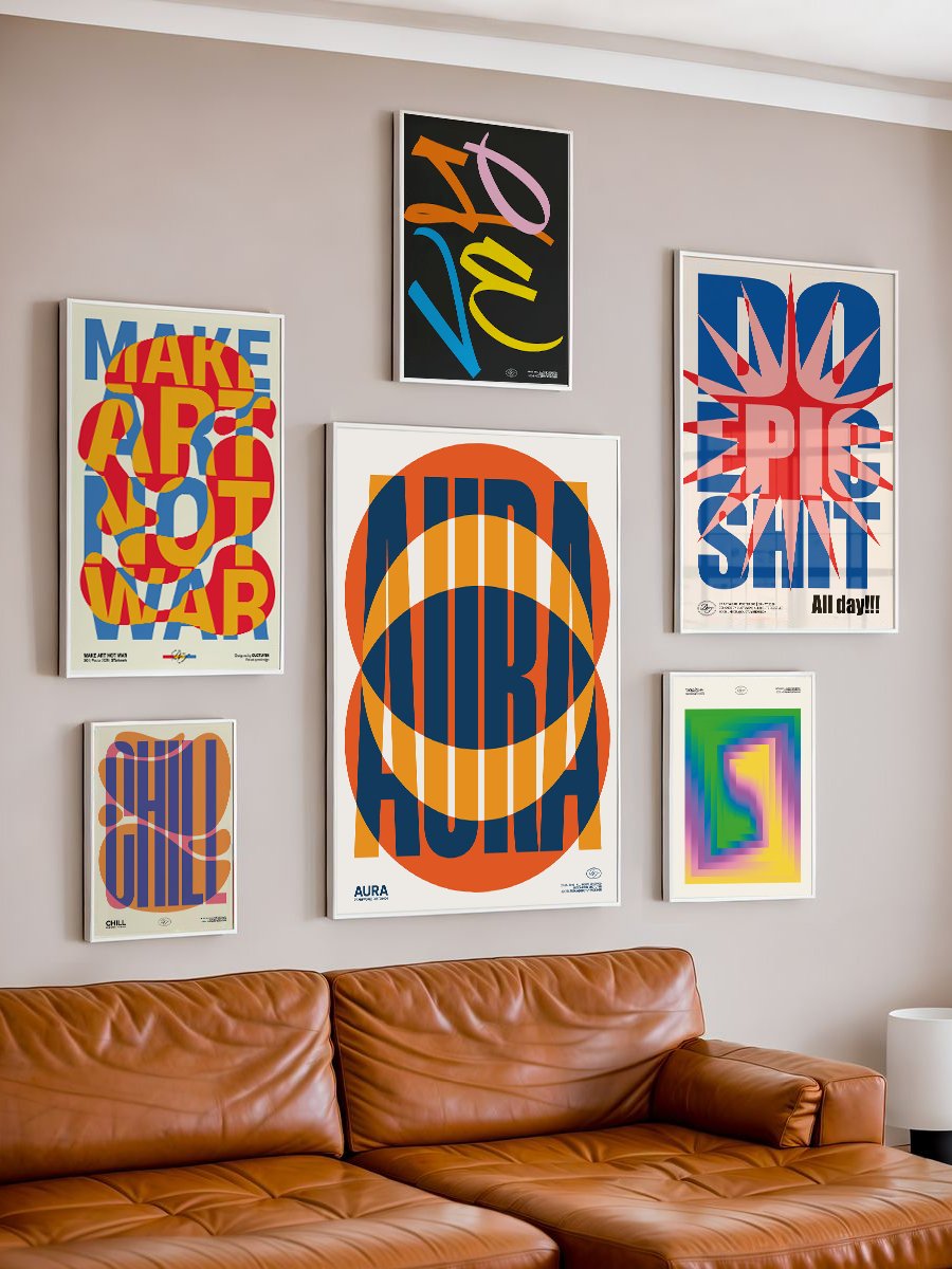 "AURA" Typography Framed Poster product image (6)