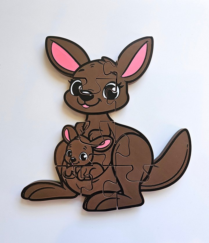 Kangaroo 3D Printed Puzzle – A Bouncy Brain Teaser for Little Hands! product image (1)