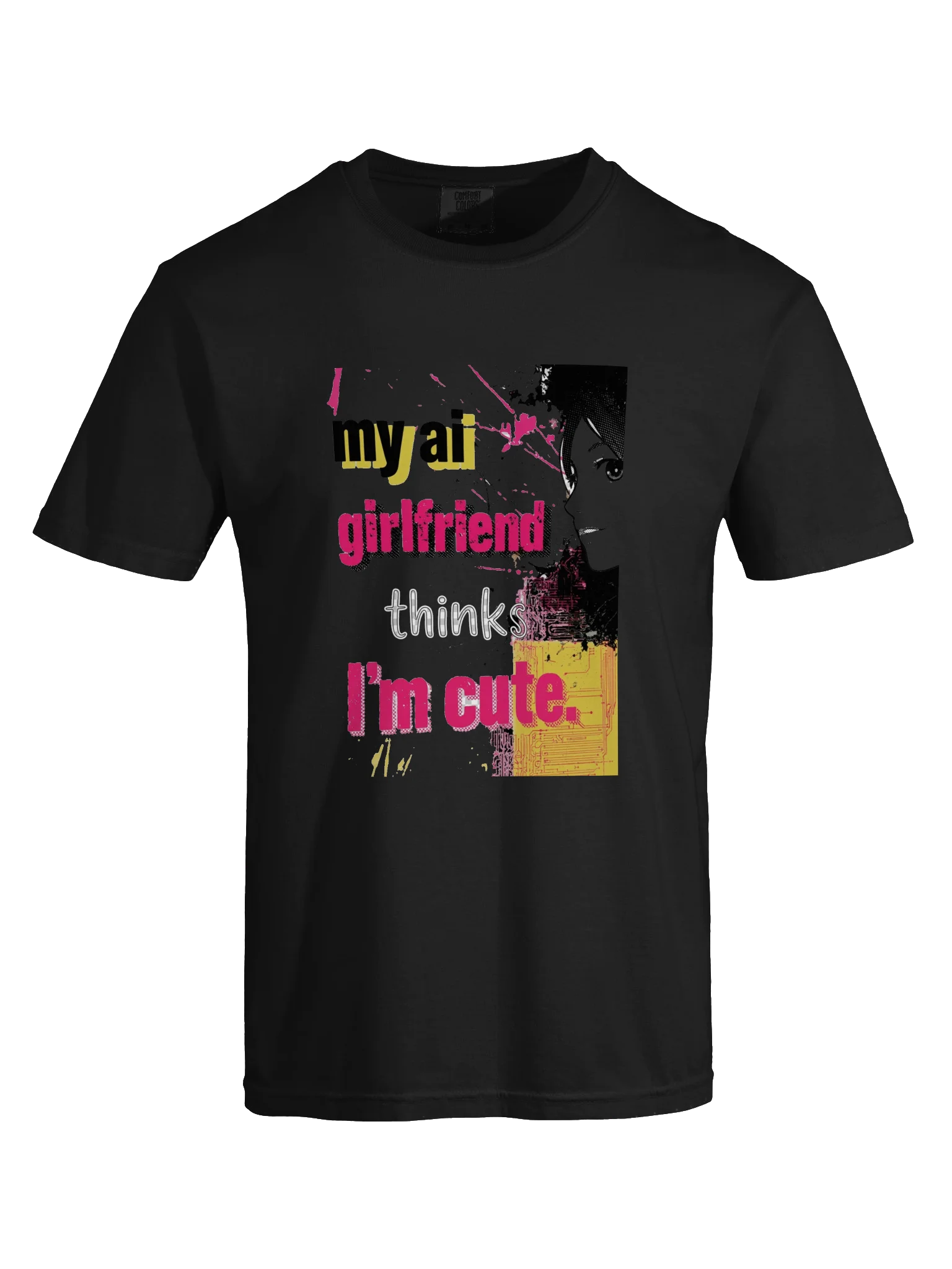 My AI Girlfriend Thinks I'm Cute – Anime Cyberpunk T-Shirt product image (48)
