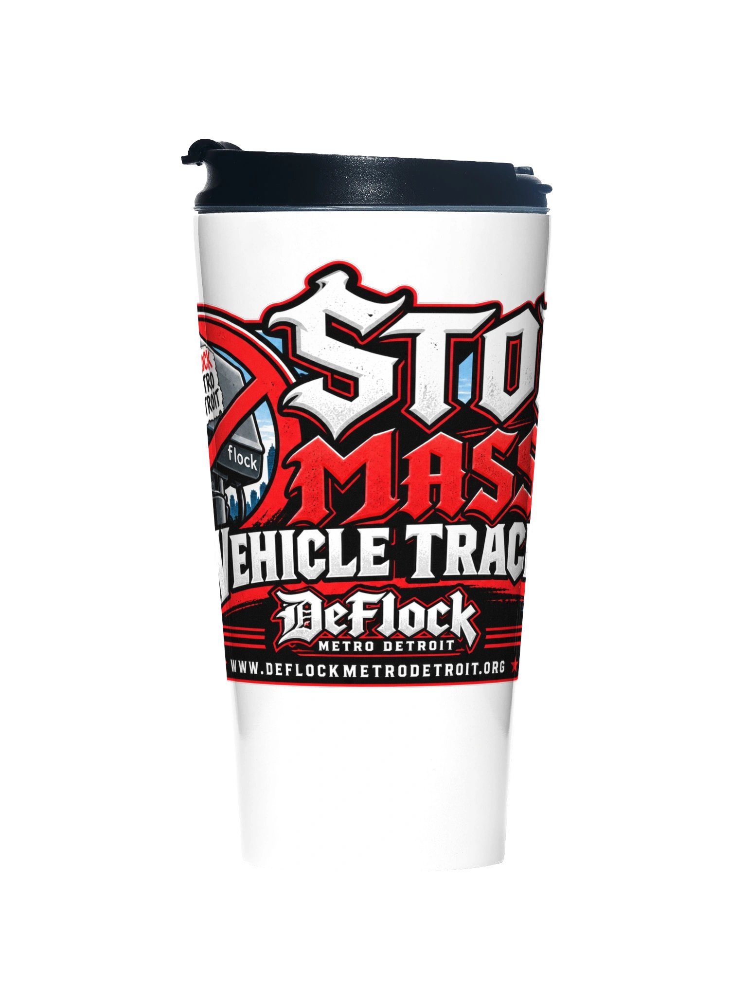 Stop Mass Vehicle Tracking Travel Mug product image (1)