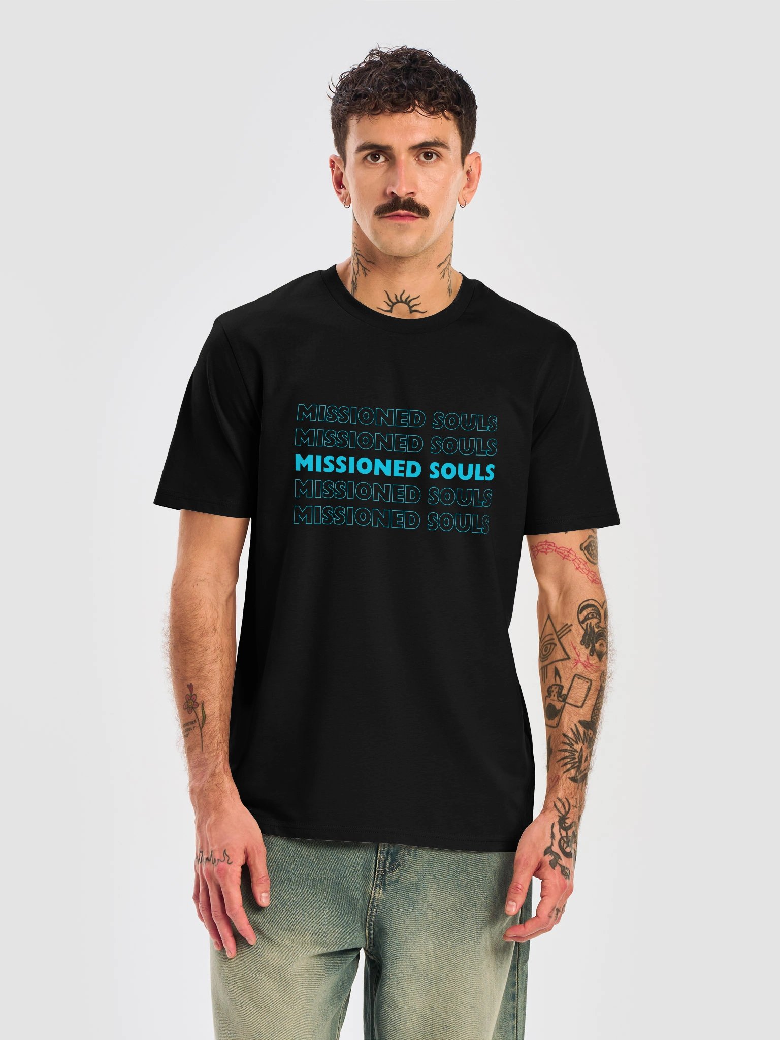 MISSIONED SOULS Cyan Typography Tee product image (22)