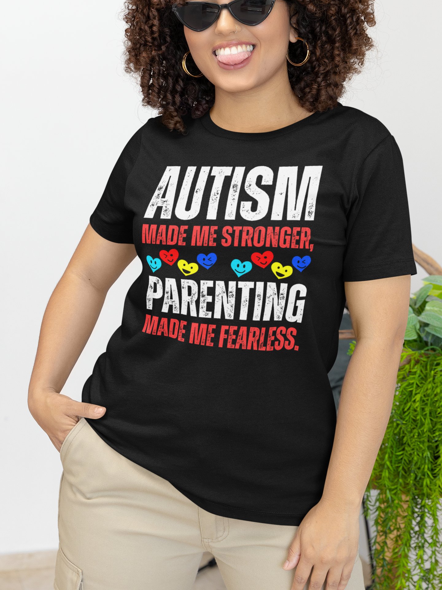 Autism Made Me Stronger. Parenting Made Me Fearless Bella T-shirt product image (1)