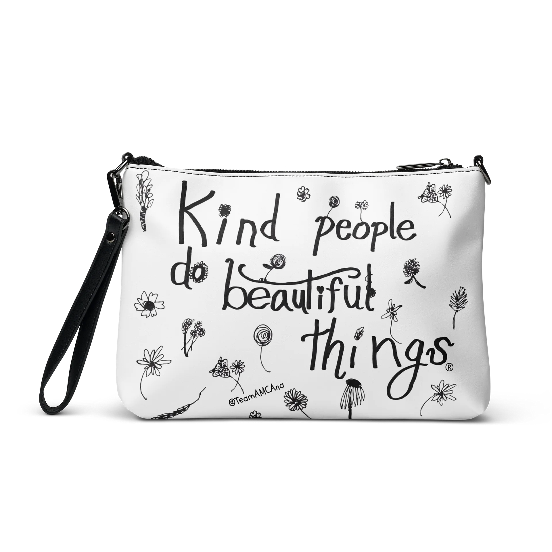 Ana's Wildflowers Crossbody HANDBAG (B&W) product image (3)