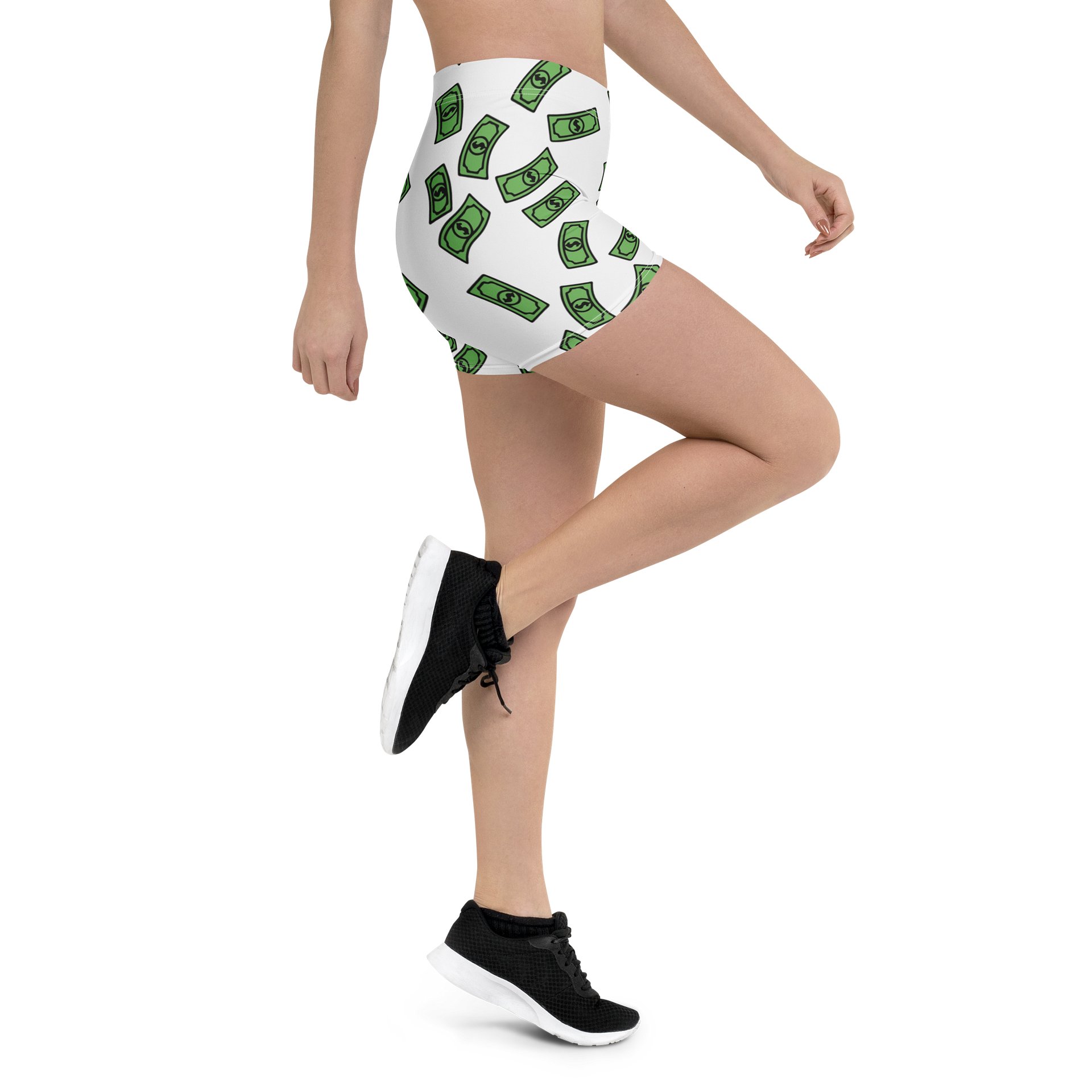 dollar bills ladies all over print shorts product image (4)