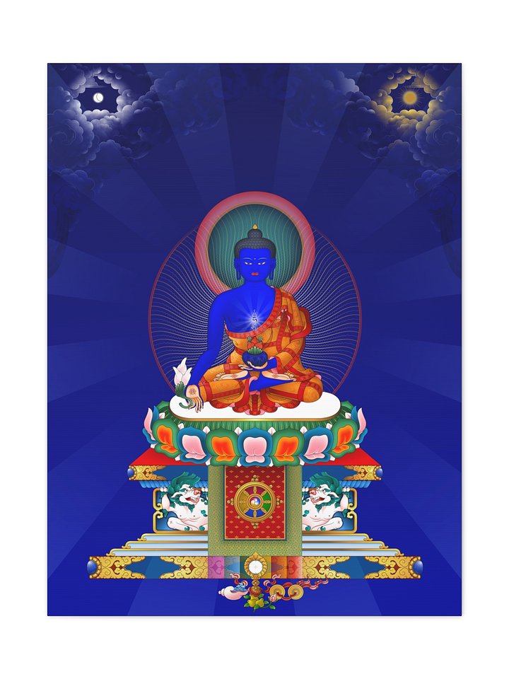 Medicine Buddha thangka canvas print product image (1)