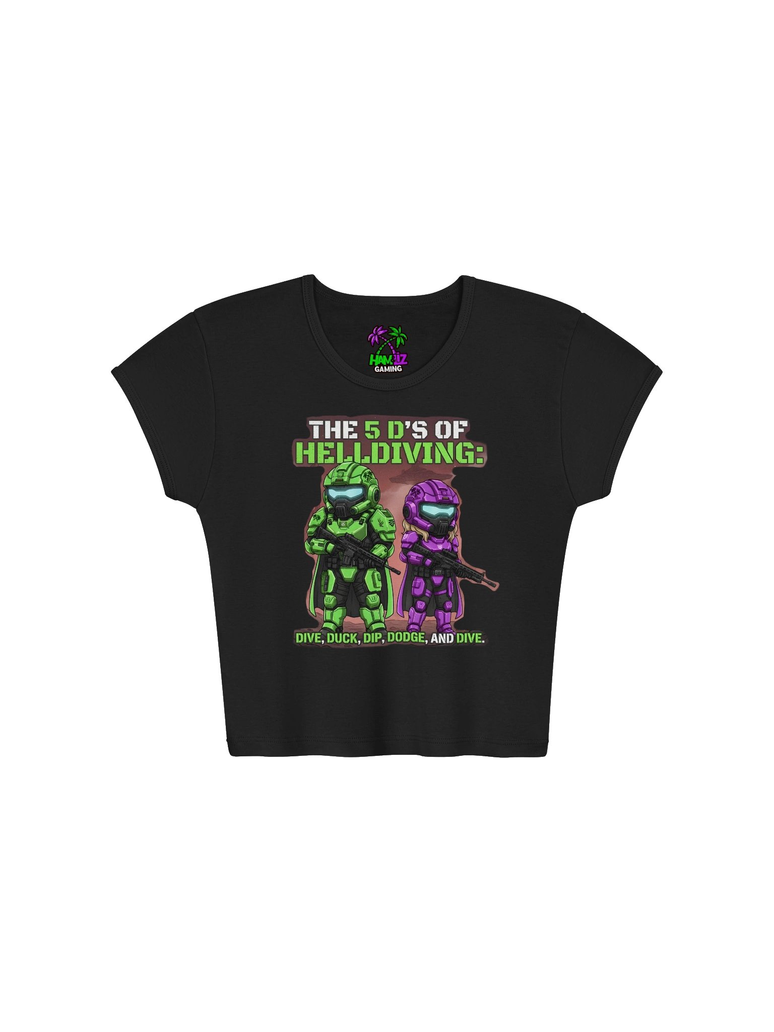 Hamm3r and Liz Helldivers Crop Top product image (1)