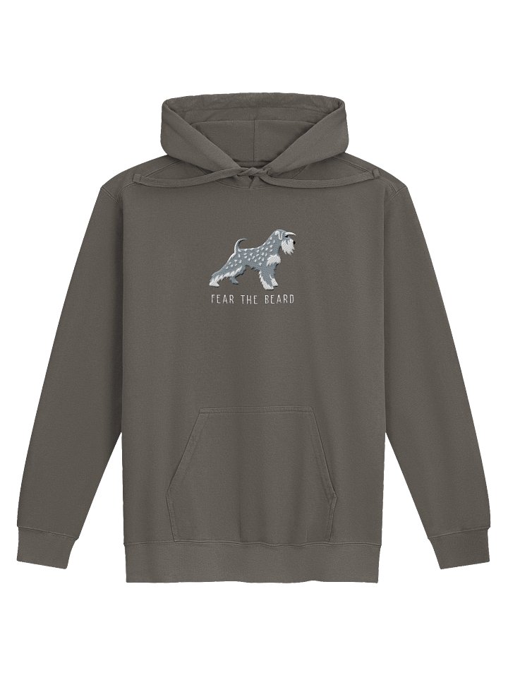 Fear the Beard Premium Hoodie (Embroidered) of a Miniature Schnauzer(Salt & Pepper) product image (5)