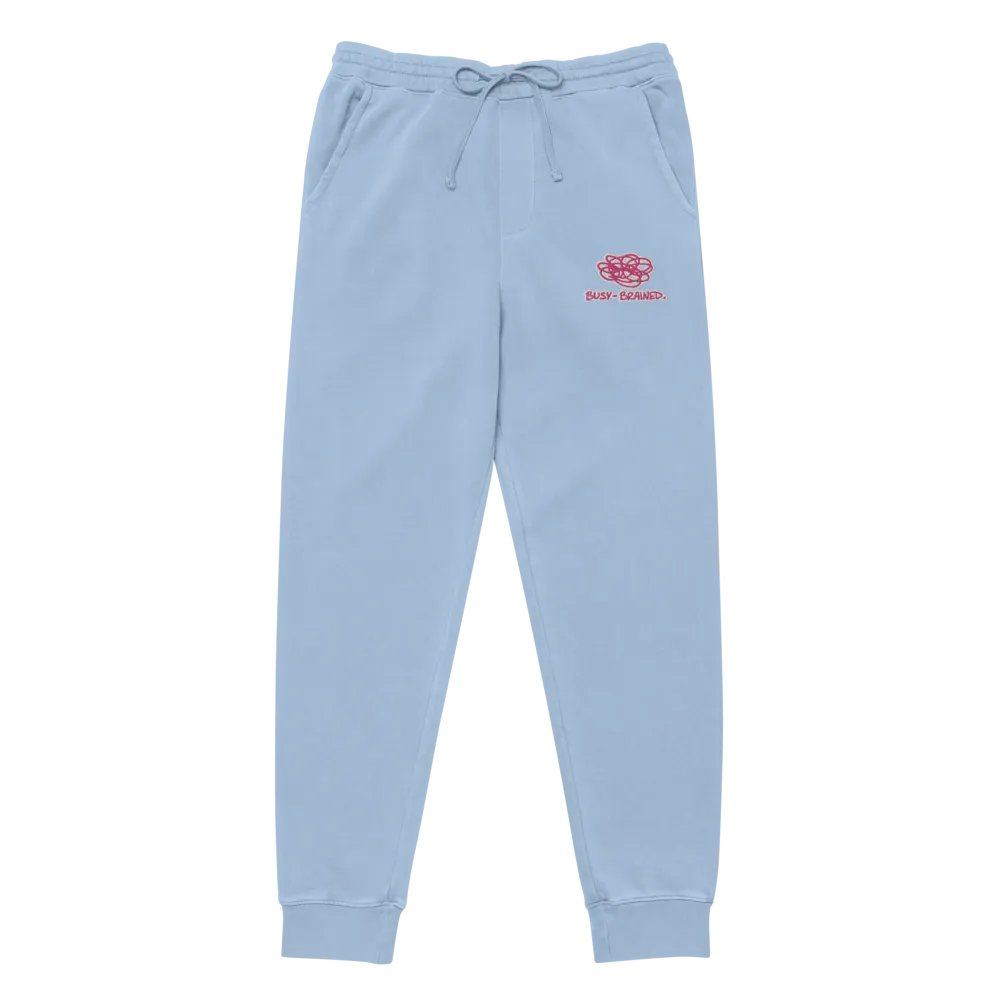 BUSY-BRAINED (white and pink) pigment dyed sweatpants product image (3)