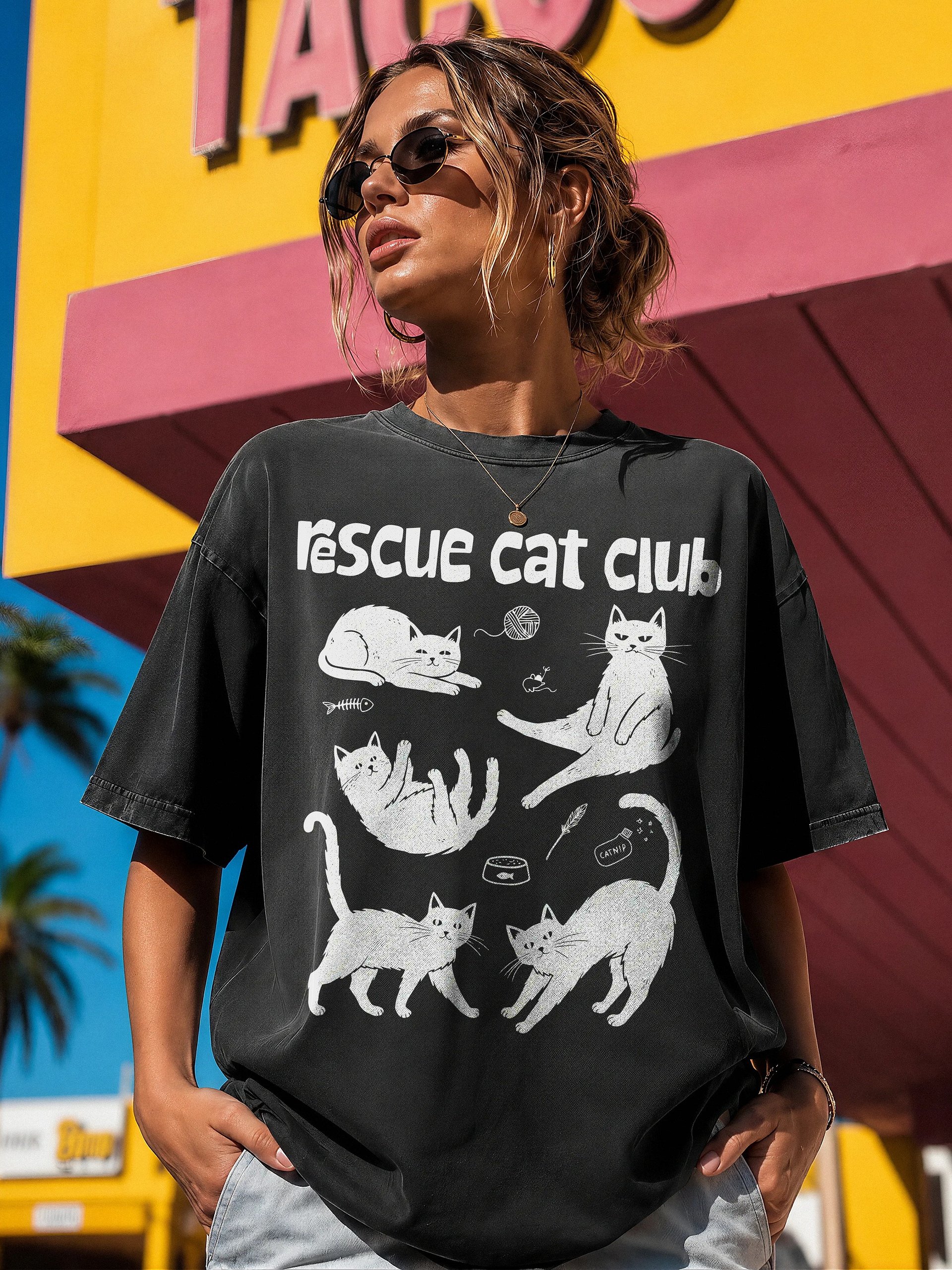 Rescue Cat Club T Shirt product image (1)