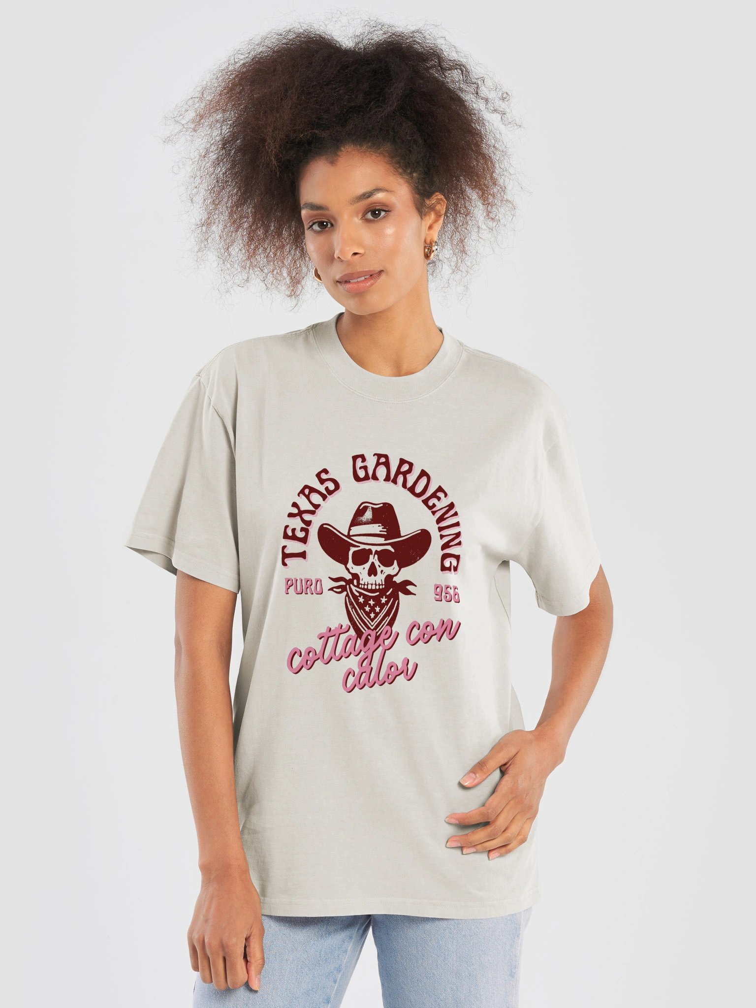 Cowboy Cottage Oversized Tee - Maroon product image (5)