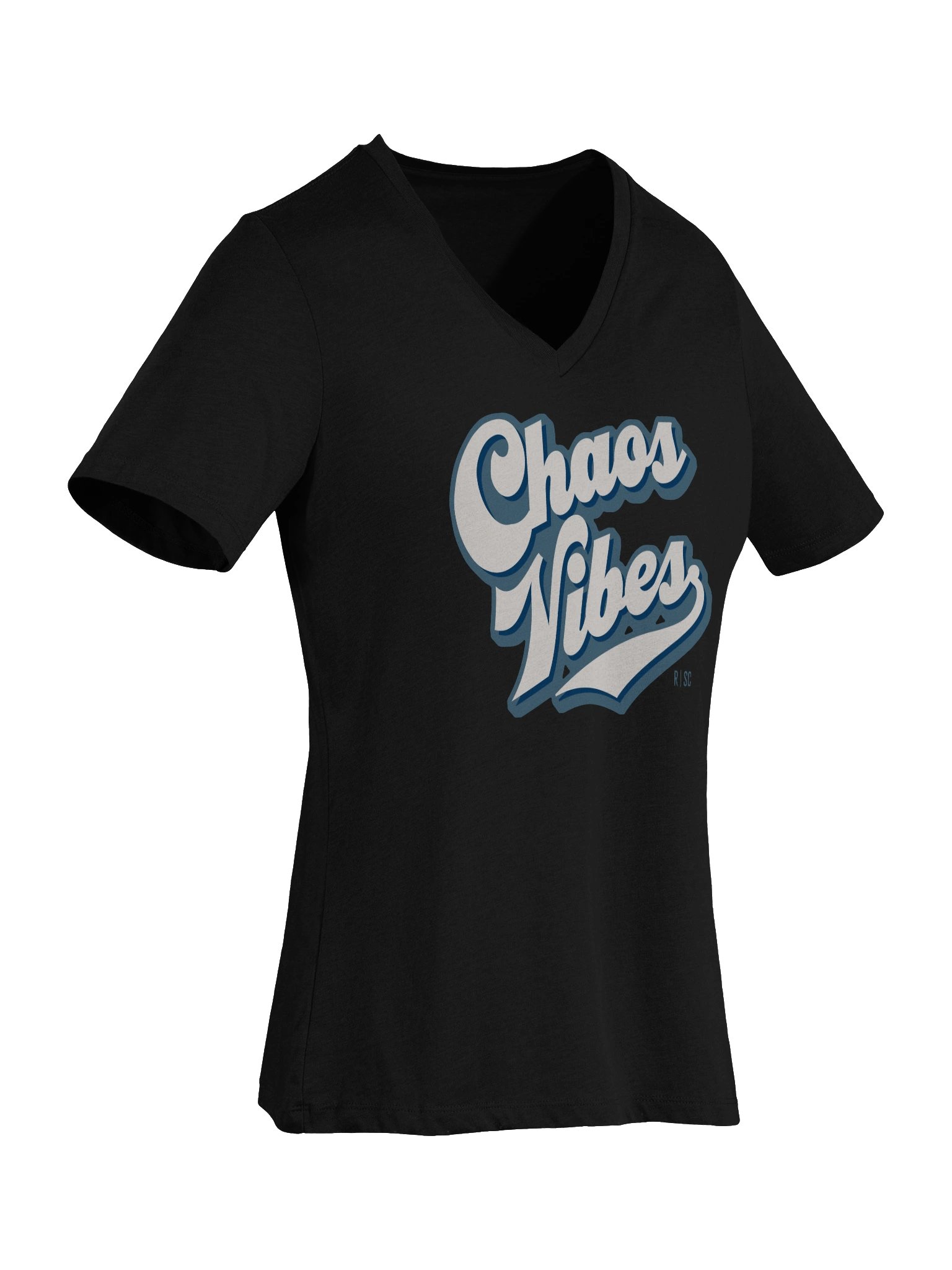 Chaos Vibes V-Neck T-shirt (Blues) product image (31)