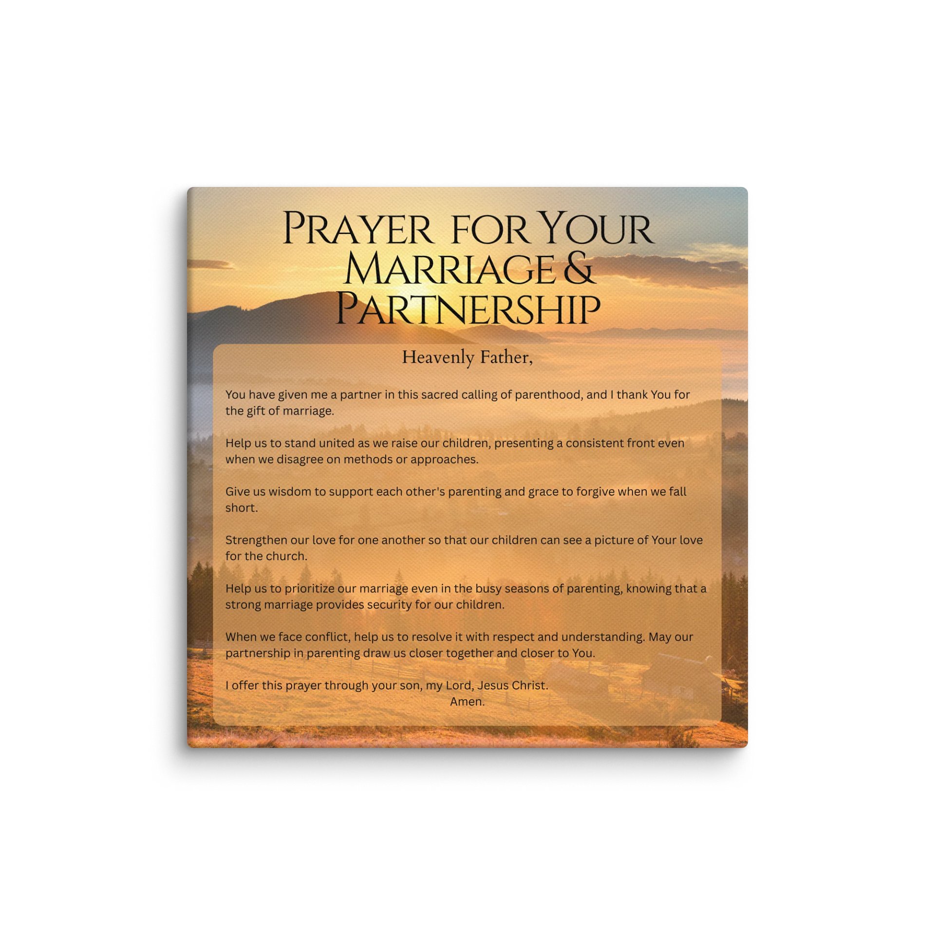 Prayer for your Marriage and Partnership - Canvas product image (12)