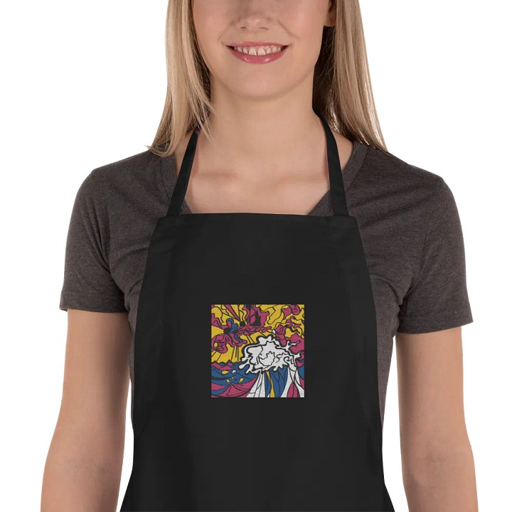 Vibrant Swirls Embroidered Apron – Wave at Sunset product image (1)