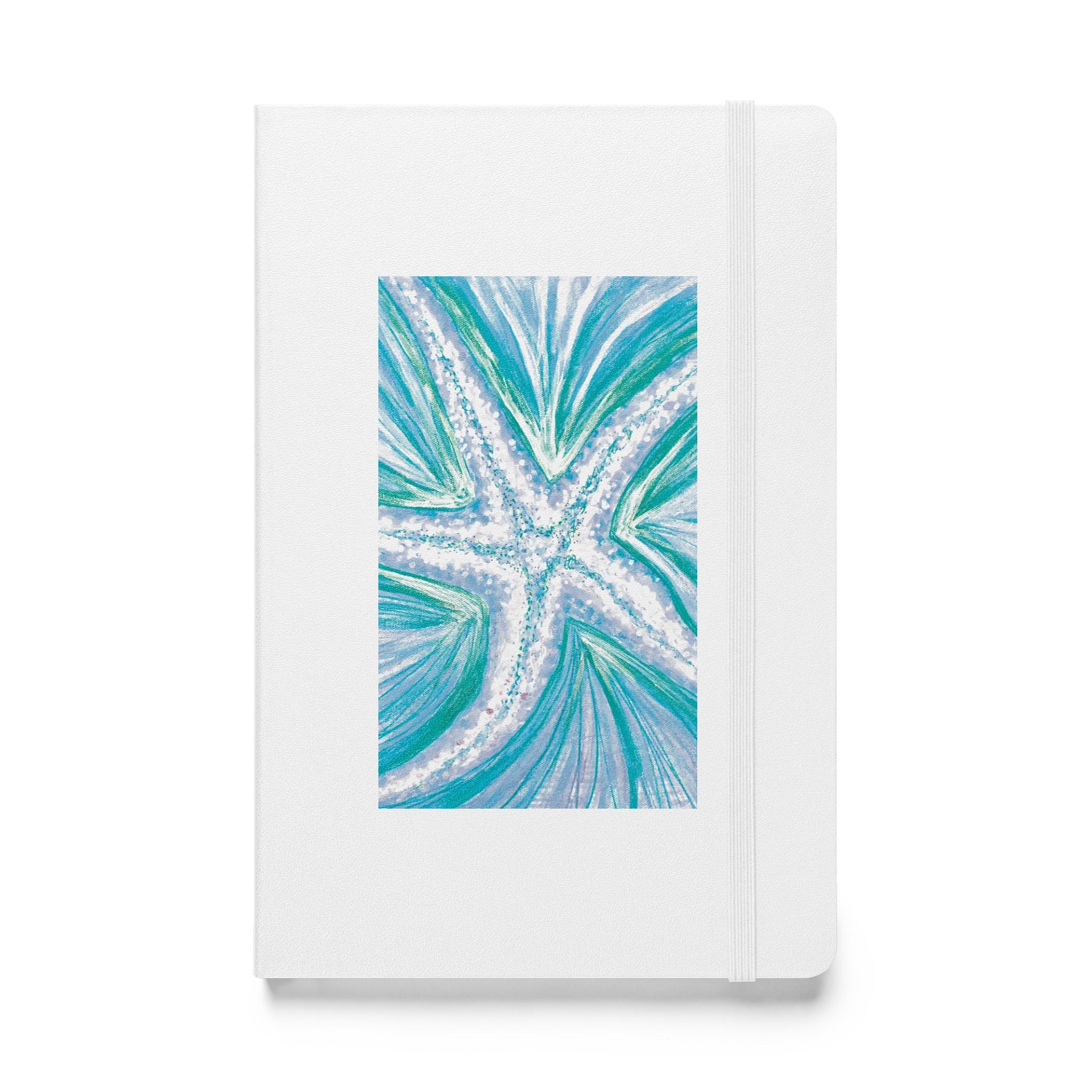 Bright Cyan Starfish | Hardcover Bound Notebook | Coastal-Inspired JournalBook® by Monique Faella Designs™ product image (2)
