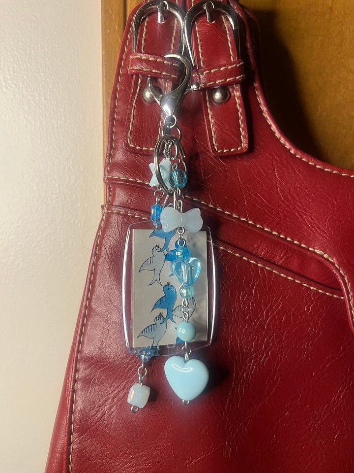 Flock of Blue Birds Deluxe Bag Charm product image (1)