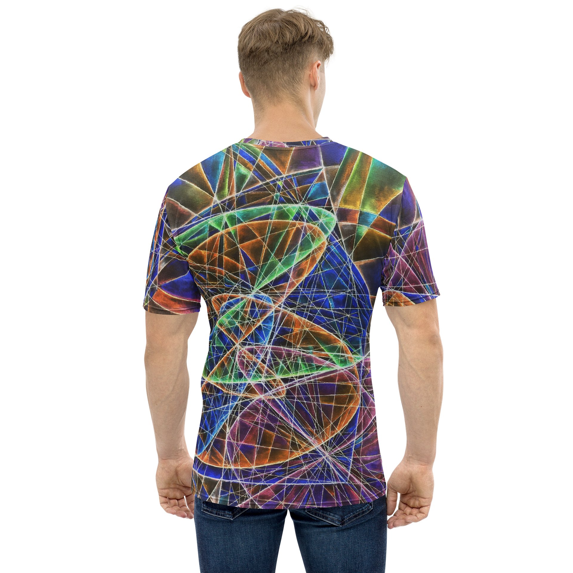 Lissajous Trilogy - Geometric Negative Art Men's Crew Neck T-Shirt product image (1)