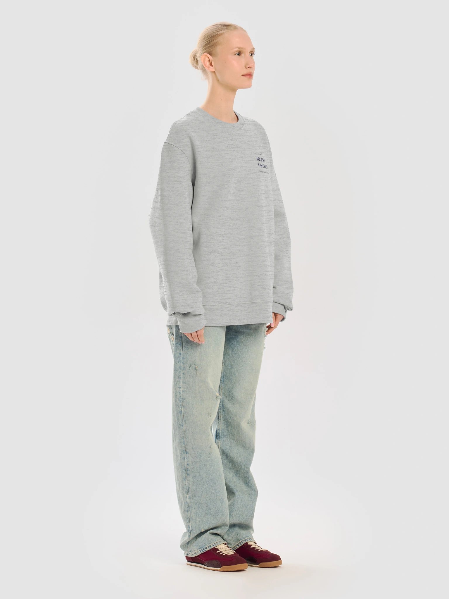 Highly Favored. Dangerously literate. Oversized gray sweatshirt. product image (11)