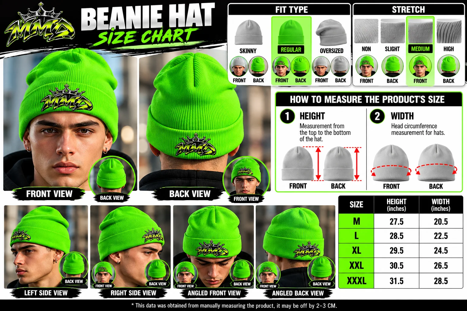 MMD Crown Logo Neon Green Beanie product image (3)