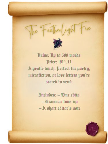 Paper Cuts Editing Services: The Featherlight Fix product image (1)