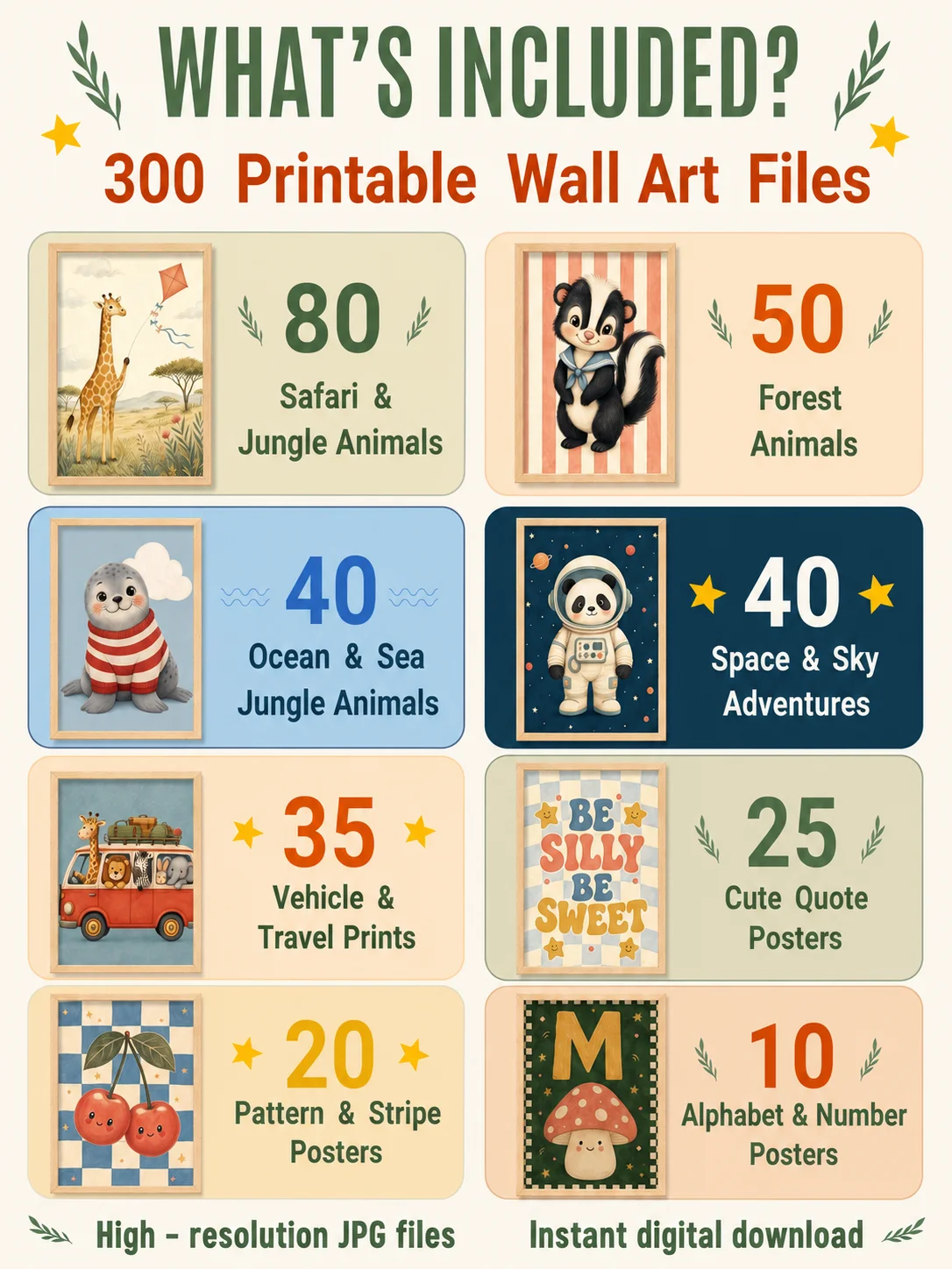Kids Wall Art Bundle, Nursery Printable Art product image (2)