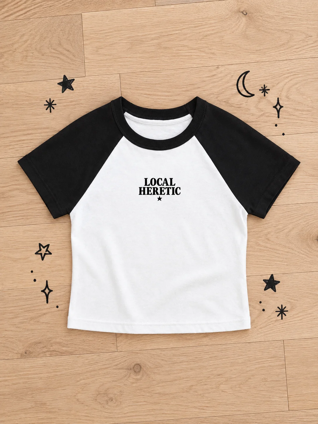 Local Heretic Tee | Embroidered Ringer Baby Tee product image (1)