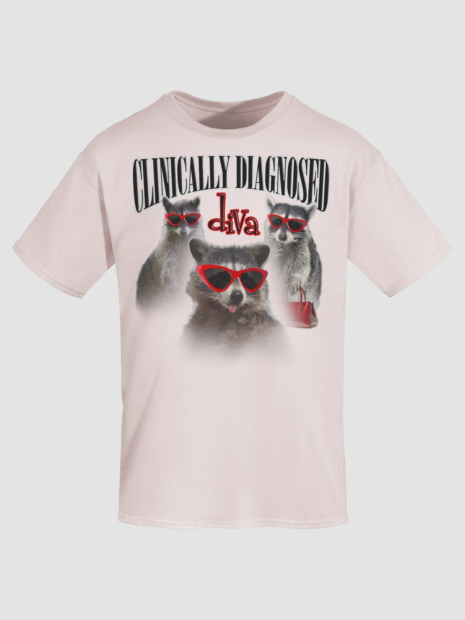 Clinically diagnosed diva - Raccoon T-shirt product image (103)