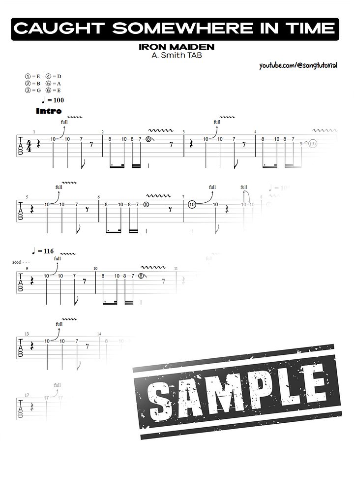 Caught Somewhere in Time PDF TAB + Backing Track MP3 product image (2)