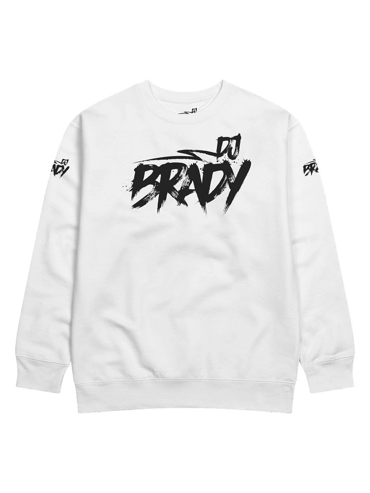 White Cotton Premium Sweatshirt With Black Logo product image (1)