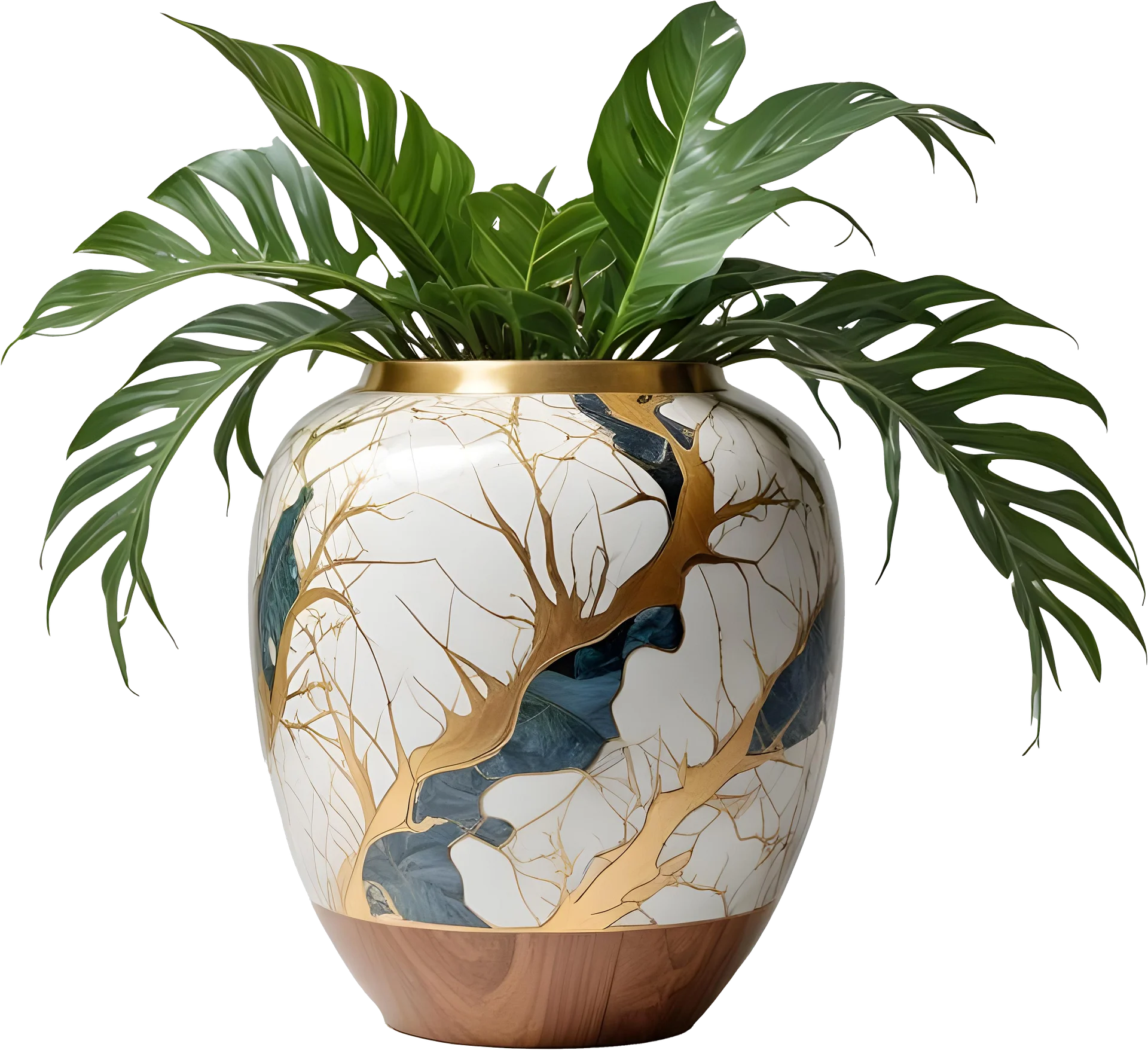 Golden Forest – Vase Tree of Life Kintsugi PNG product image (1)