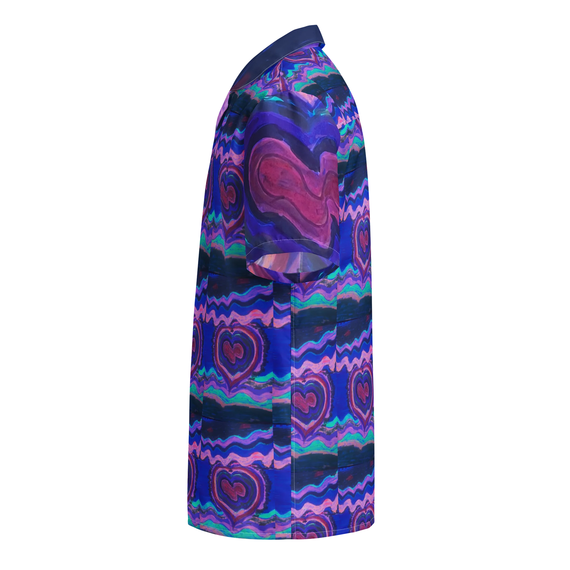 Purple Wave Heart Hawaiian Shirt product image (3)
