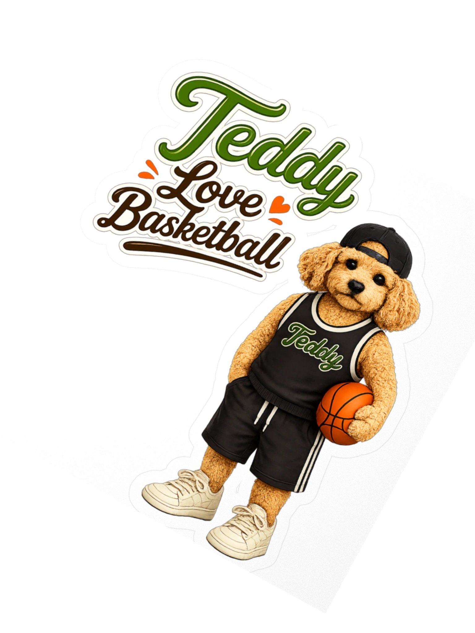 Teddy Love Basketball Kiss Cut Sticker product image (2)
