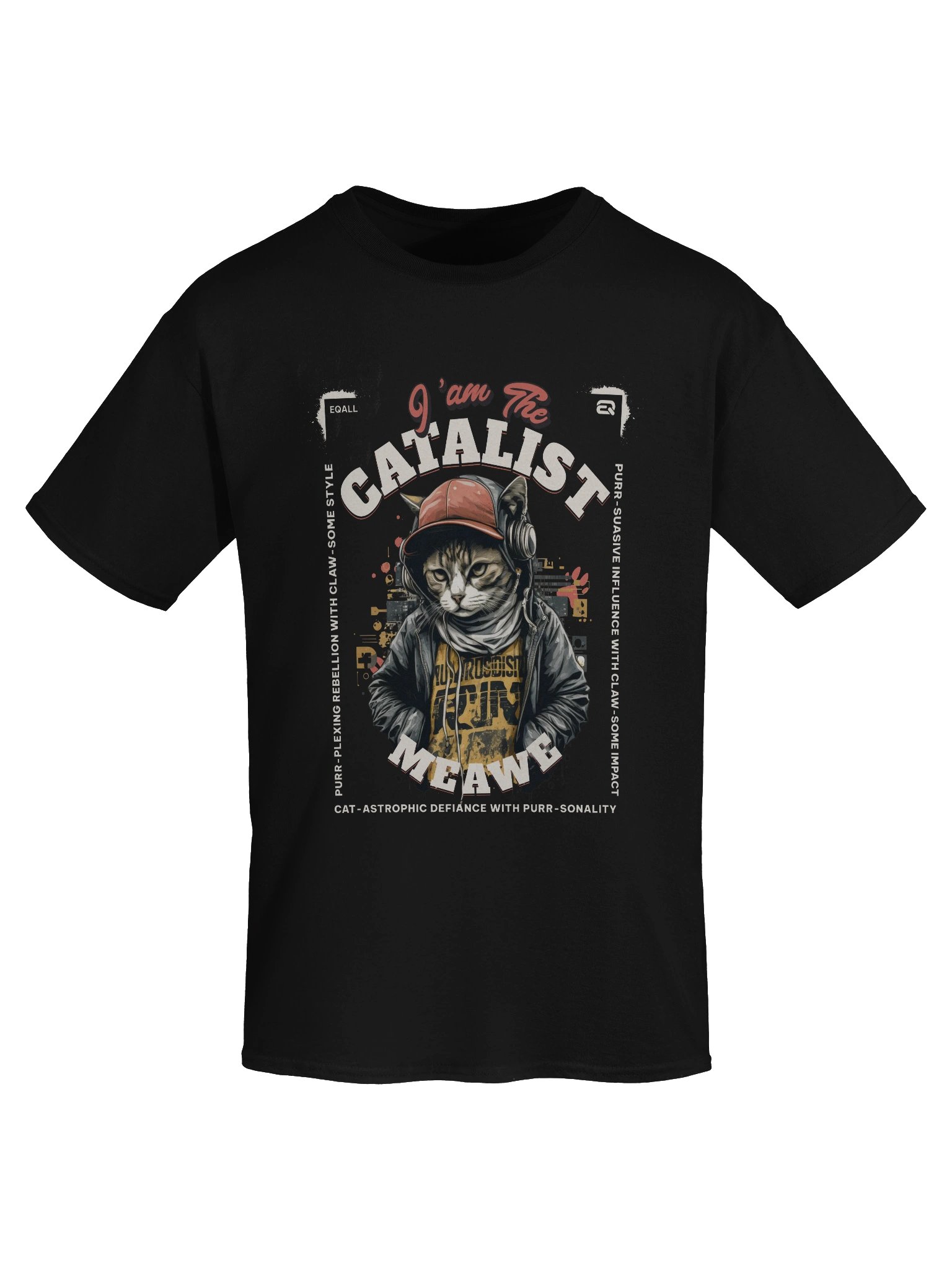 CATALIST Vibes Heavyweight PAWSETIQ 100% Cotton T-shirt by EQALL® Originals_Red / Wh / Yellow product image (7)