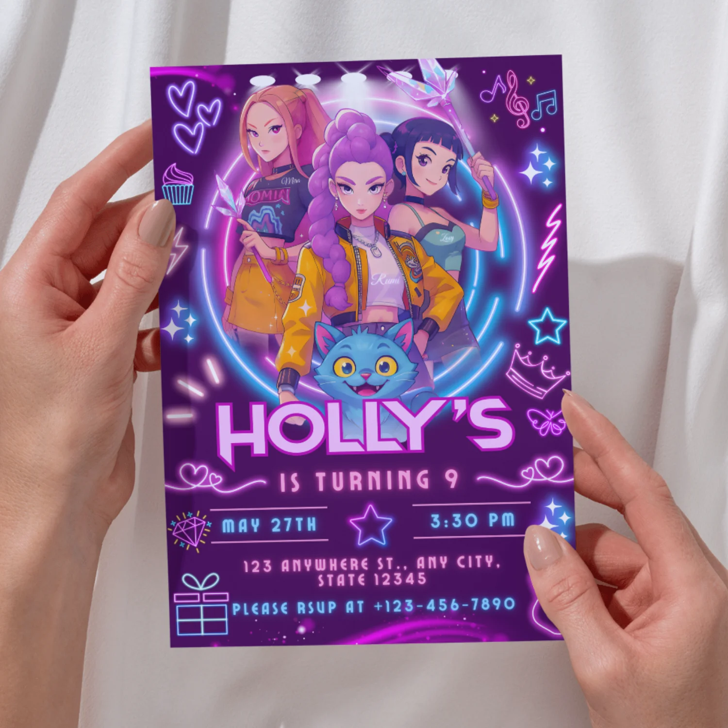 K-Pop Demon Hunters Birthday Invitation – Editable Canva Template product image (8)