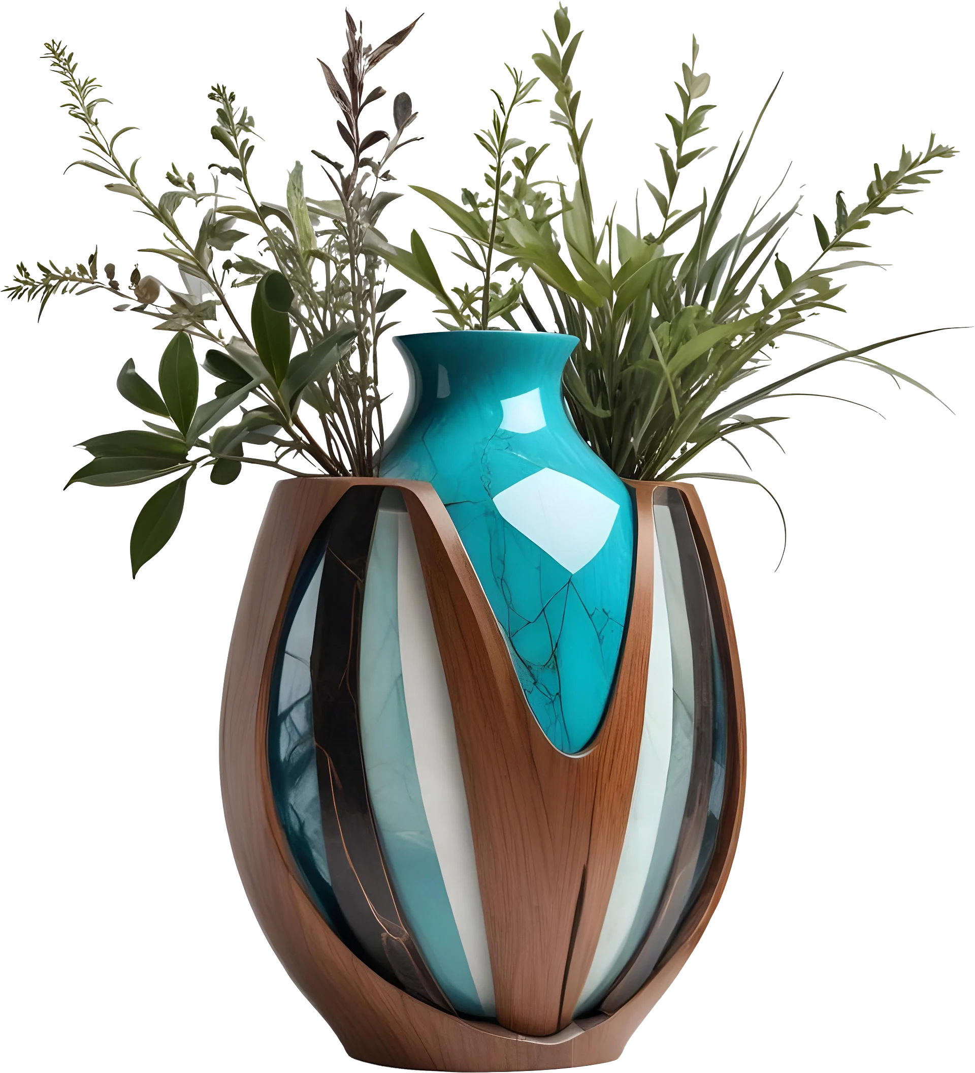 Collection song of the waves Art Deco Vase, PNG product image (1)