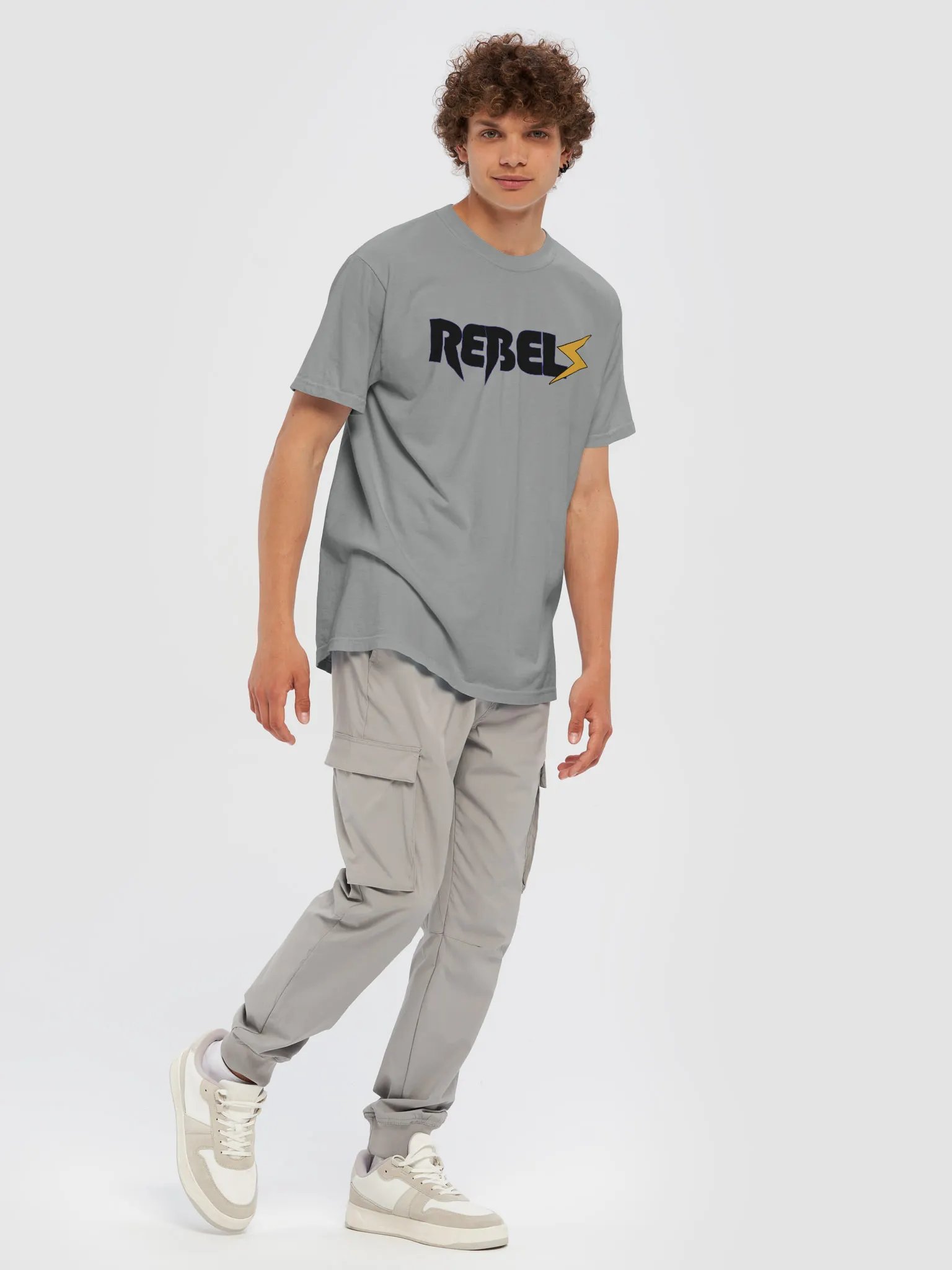 Rebels T-Shirt Light Gray | Black / Orange / Blue Outline product image (7)