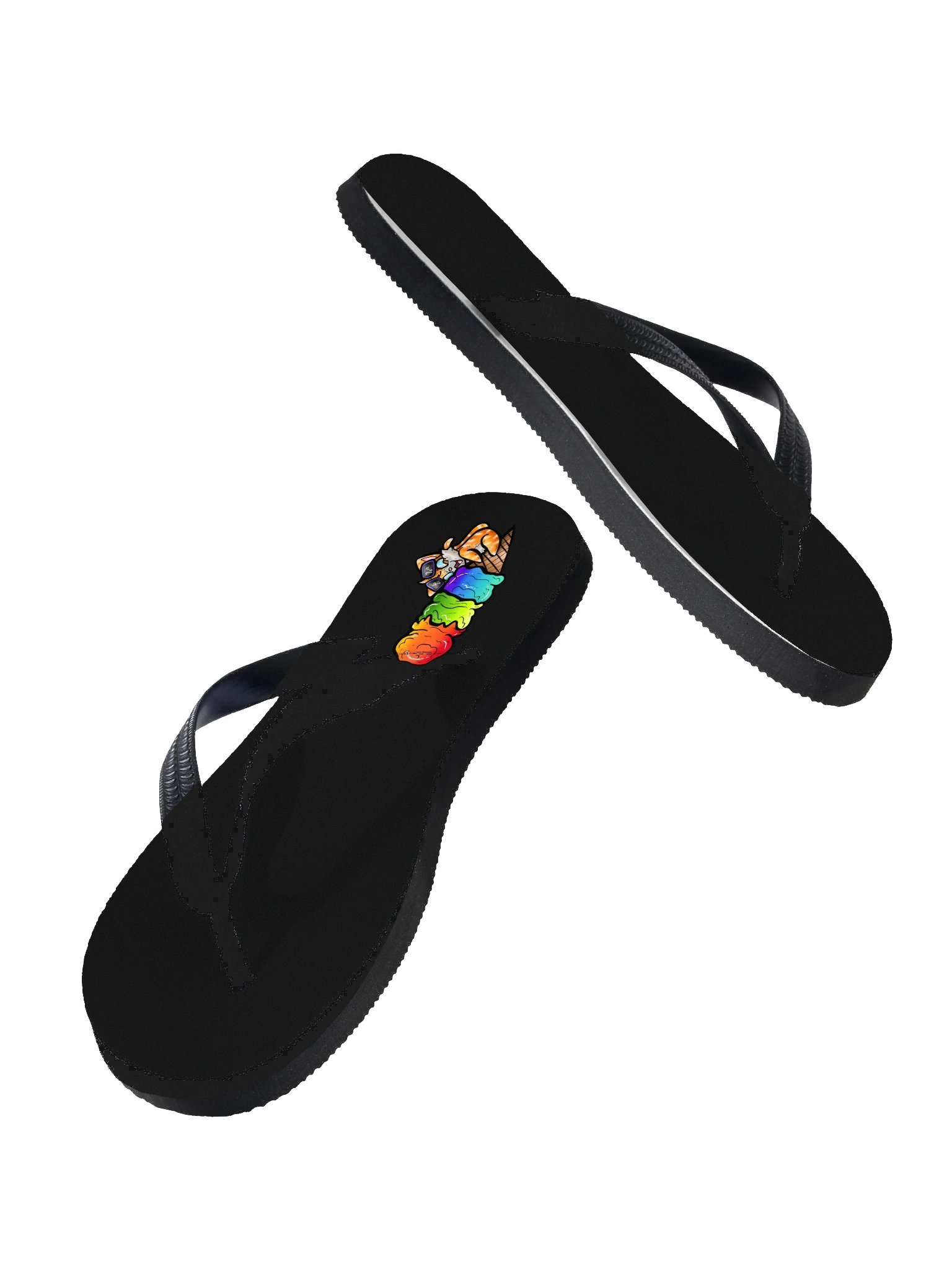Arcade Warrior Rainbow Ice Cream Cat Flip Flops product image (2)