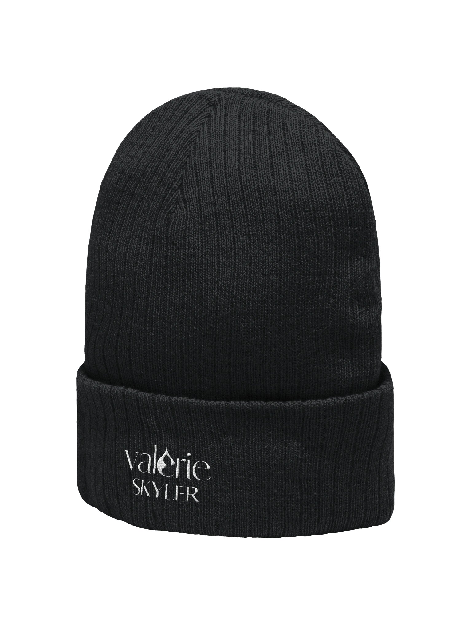 Eco-Friendly Ribbed Knit Black Beanie product image (2)