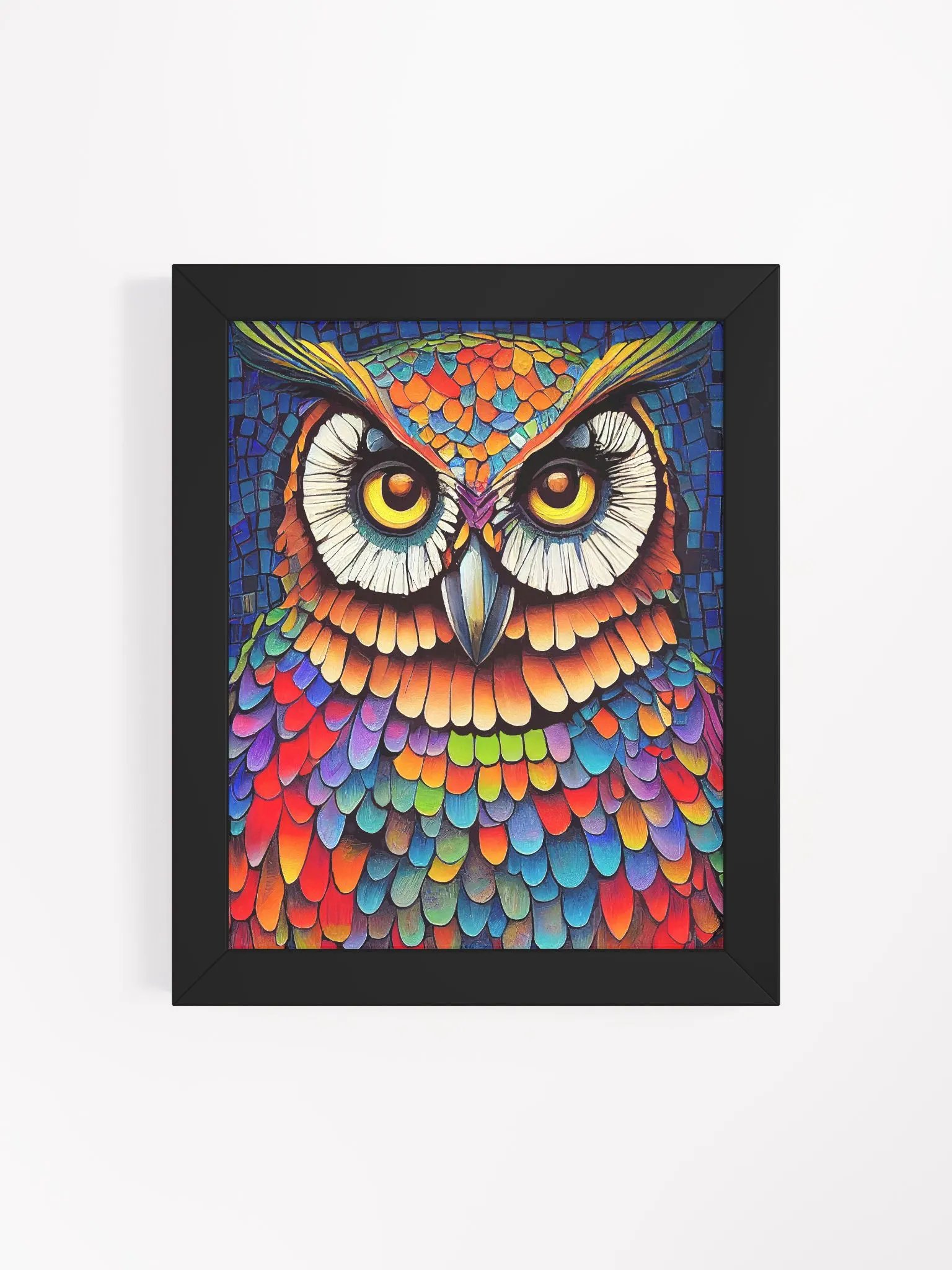 Colorful Owl Portrait – Mosaic Studio Framed Print product image (4)