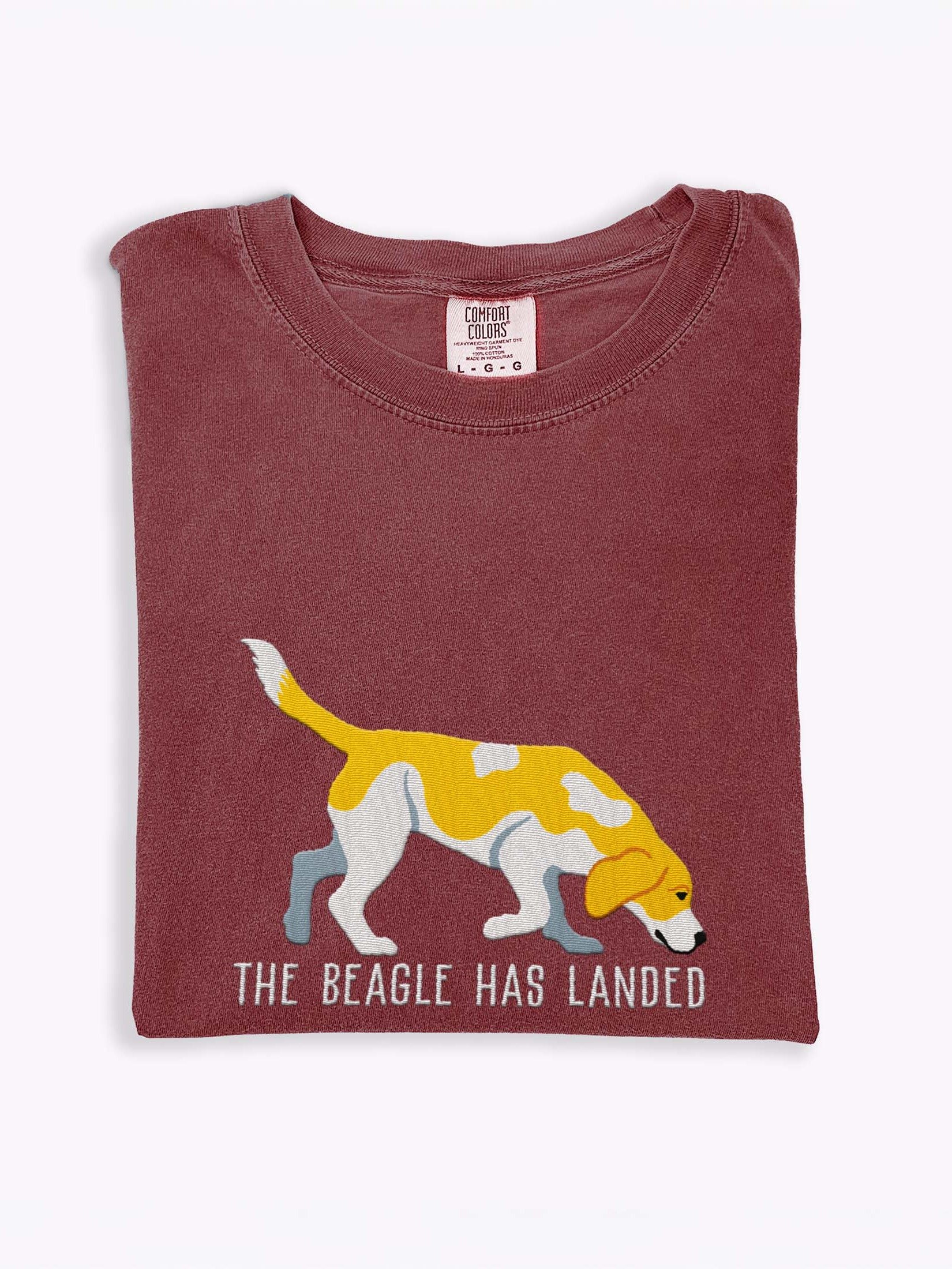 The Beagle Has Landed T-Shirt(Embroidered) of a Beagle(Lemon 2) product image (1)