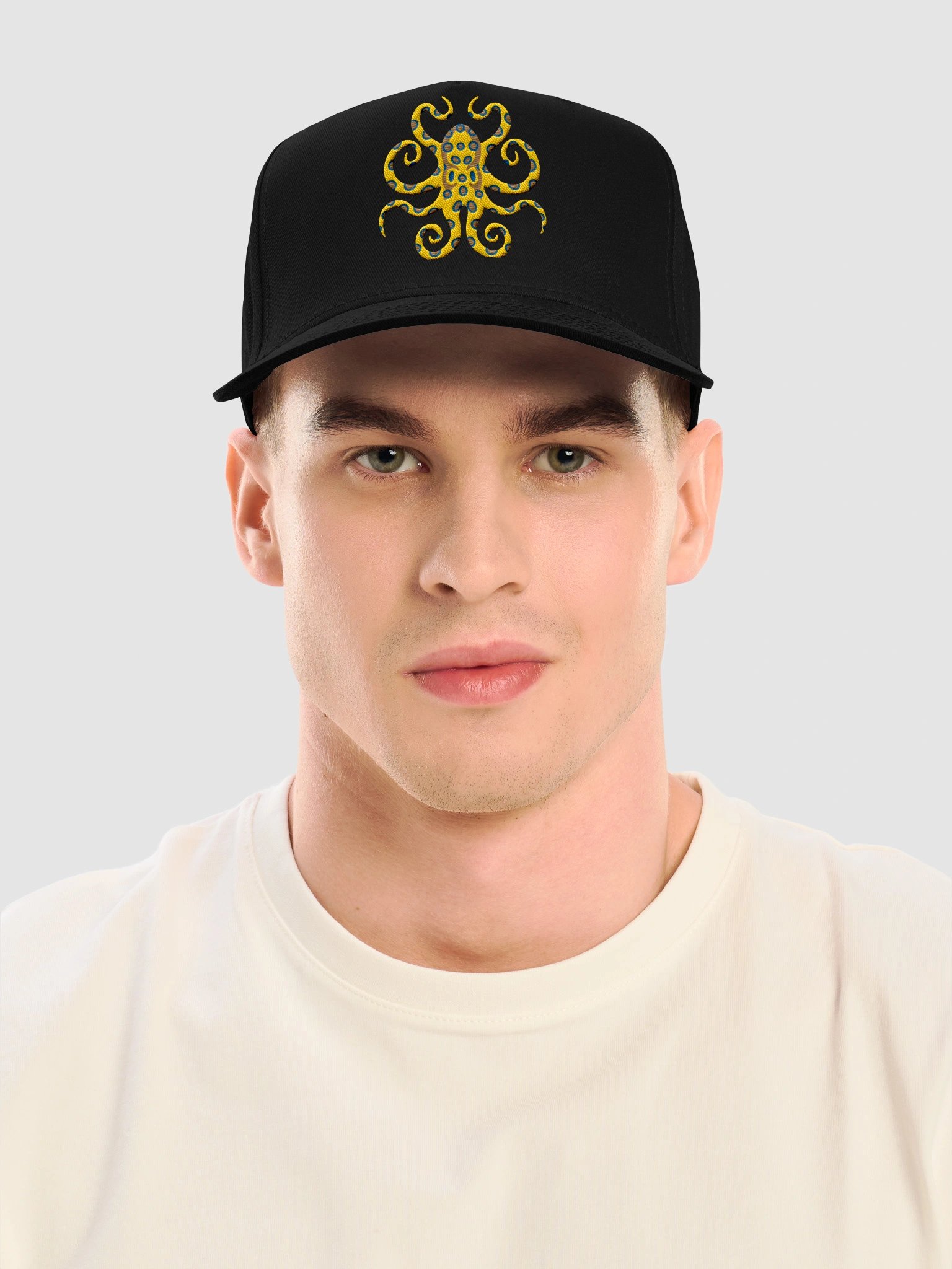 Blue-Ring Octopus Mid-Profile Baseball Cap (Embroidered) for Reef and Marine Aquarium Lovers product image (2)