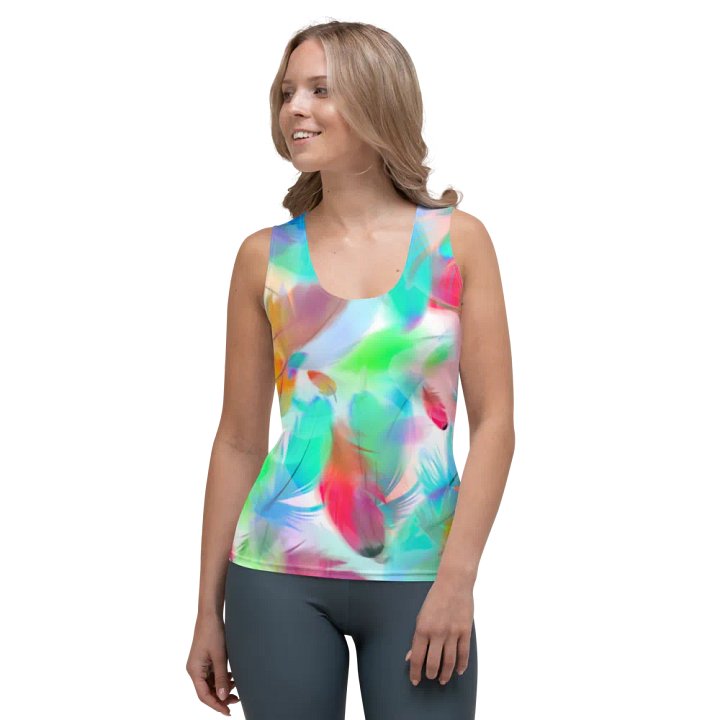 Colorful Feather Pattern Design Tank Top - v2 product image (1)