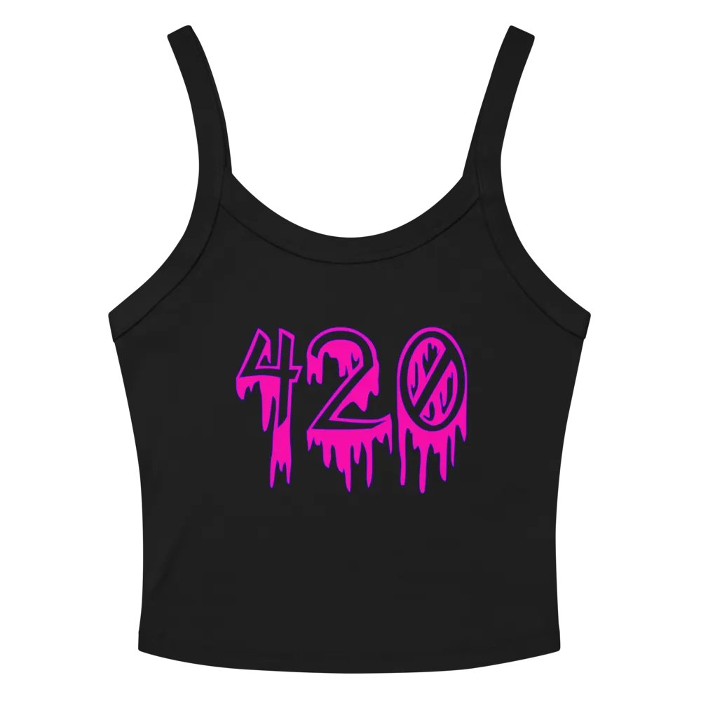 Hot Pink Horror 420 Tank Top, Twisted Stoner Shirt, Creepy Cannabis Clothing product image (2)