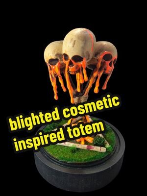 showcase of my final two totems in the collection until I upgrade to new skull moulds later this year! made the best of a deformed glass dome and decided to make a blighted cosmetic inspired piece since it looked like it was all melting. the paint is also UV reactive! (music is the new lobby music from the most recent all kill comeback chapter) @Dead by Daylight #dbd #deadbydaylight #dbdclips #diorama #dbdmemes 