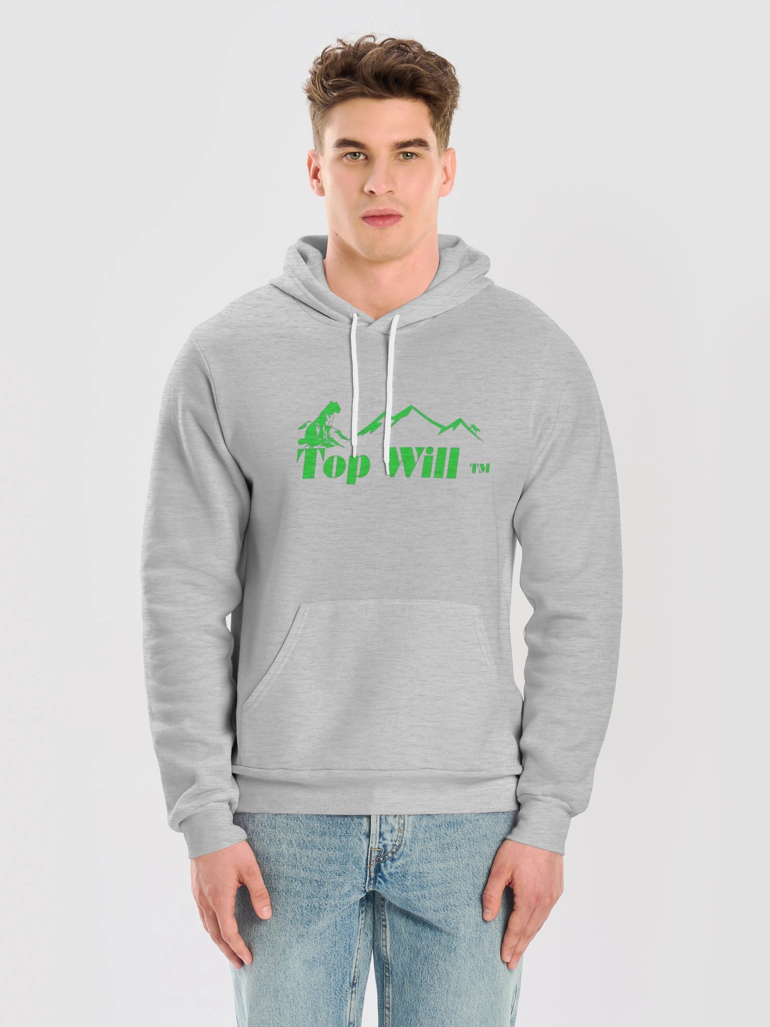 Top Will ™ Grey & Green Supersoft Hoodie product image (5)