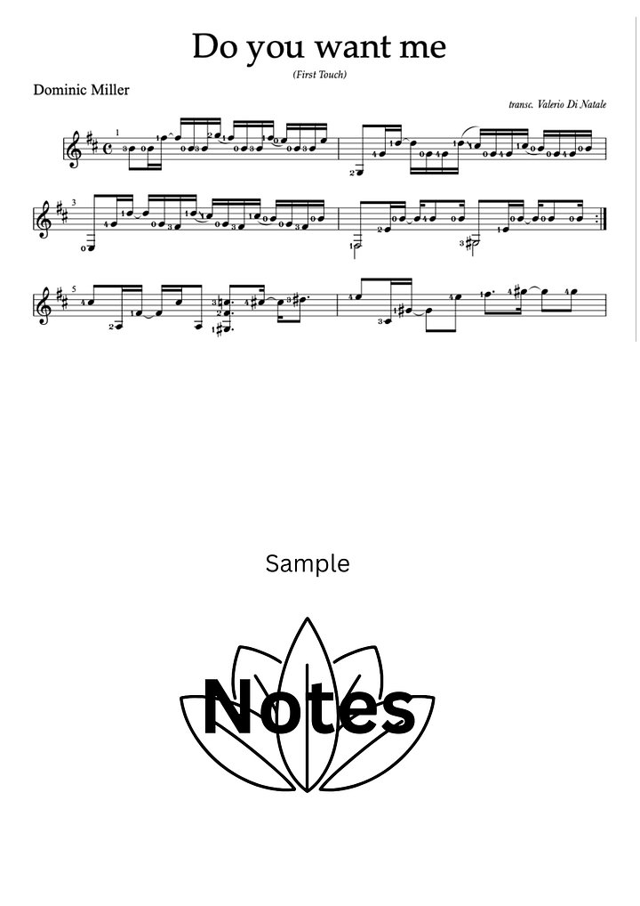 Do you want me by Dominic Miller FREE Score. product image (2)