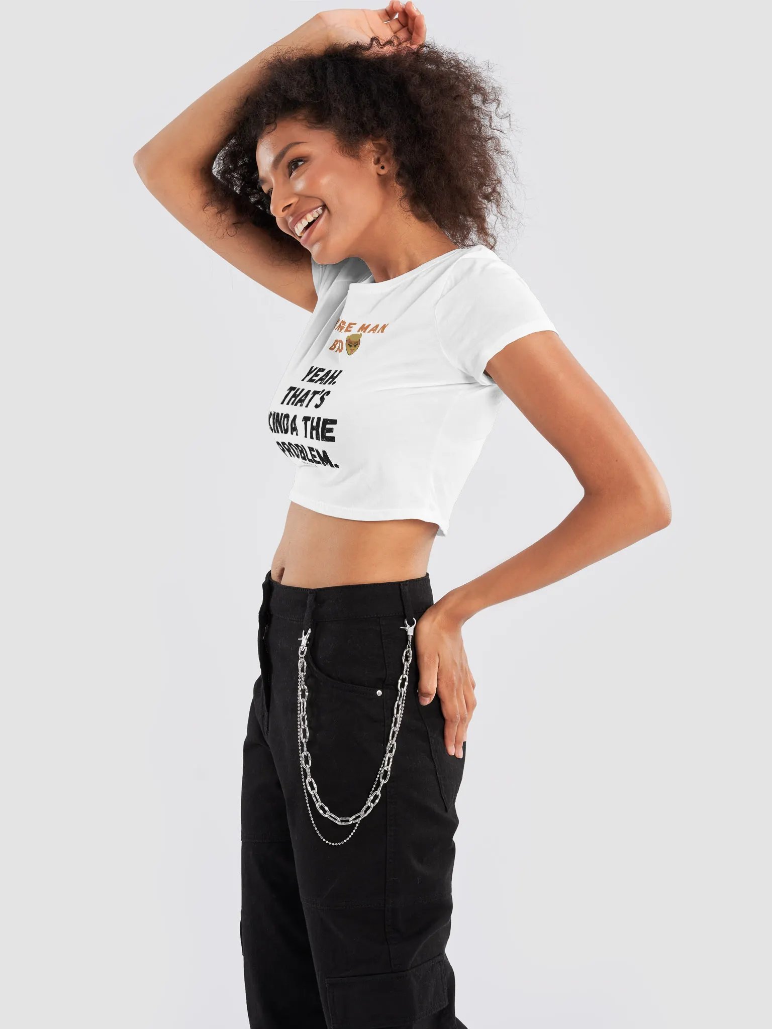 Orange Man Bad Problem Emoji Statement Crop Tee product image (3)